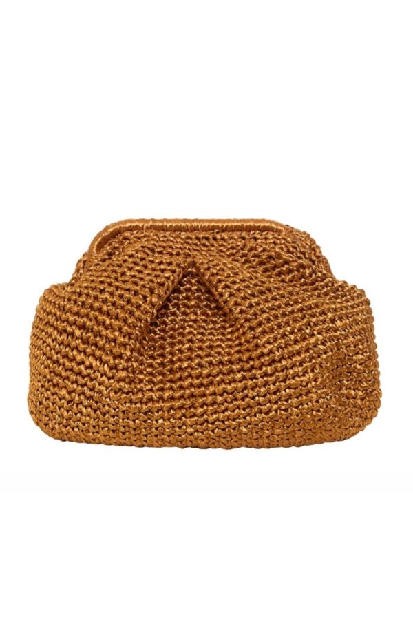 G&K Handcrafters Raffia Papillon Clutch Bronze