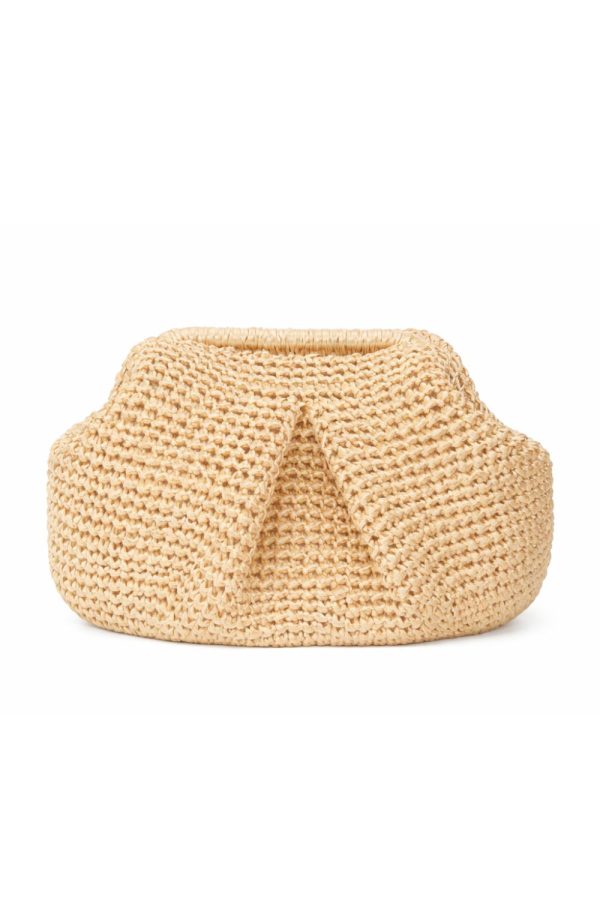 G&K Handcrafters Raffia Papillon Clutch Natural