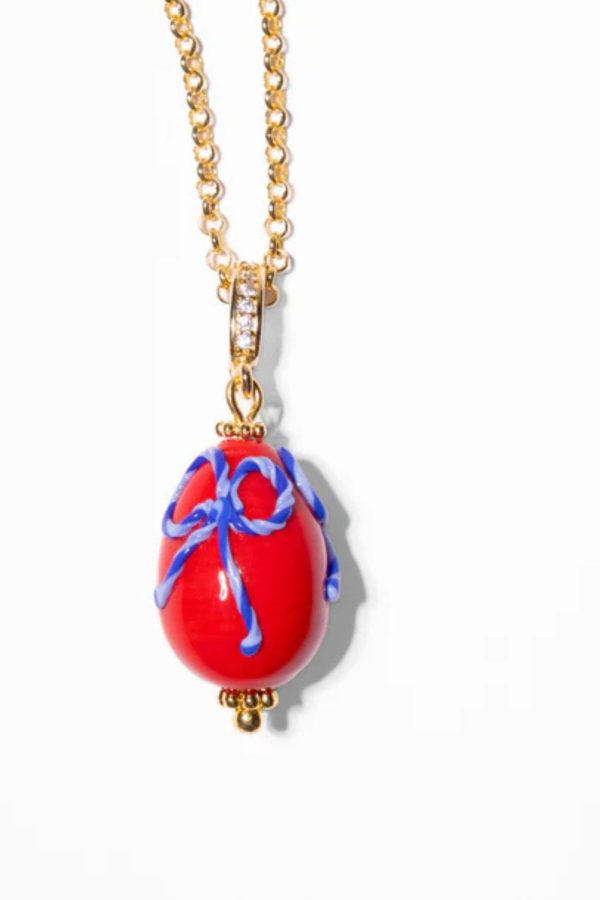 Katerina Psoma Mini Red Murano Egg Pendant