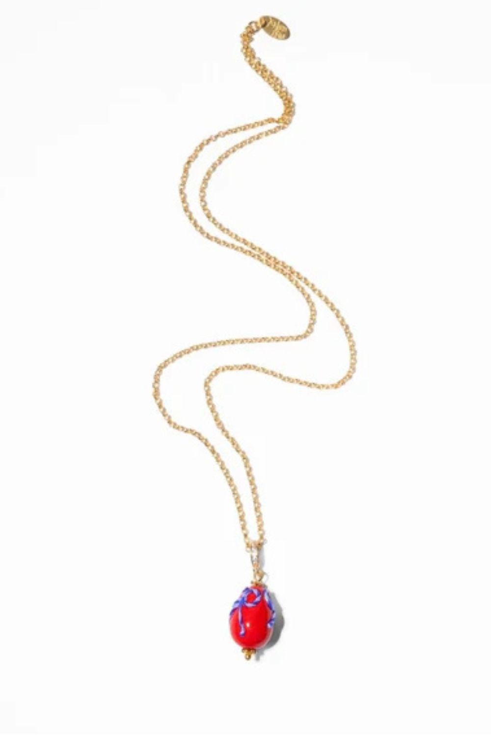Katerina Psoma Mini Red Murano Egg Pendant - Image 4