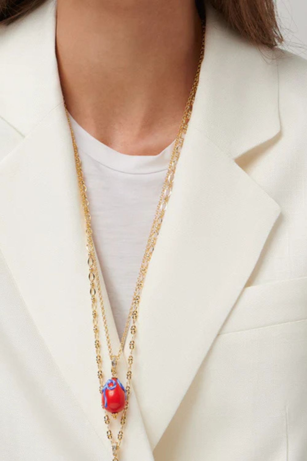 Katerina Psoma Mini Red Murano Egg Pendant - Image 3