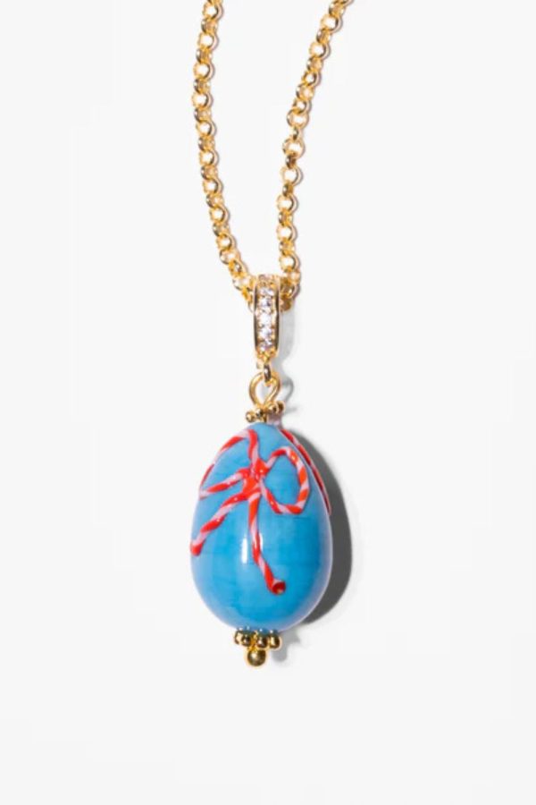 Katerina Psoma Mini Turquoise Murano Egg Pendant