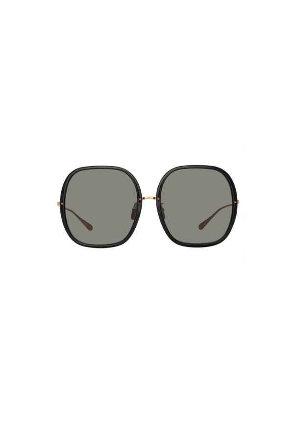 Linda Farrow Celia Sunglasses in 22K Gold and Grey