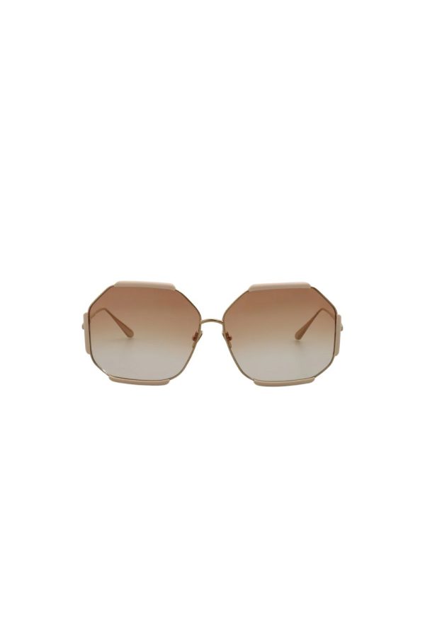 Linda Farrow Margot Sunglasses in Cream