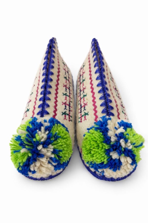 Muses Tsarouchi Woolen Slippers Donkey Blue