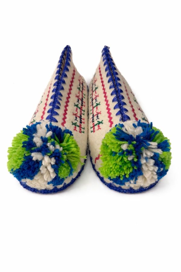 Muses Tsarouchi Woolen Slippers Donkey Blue