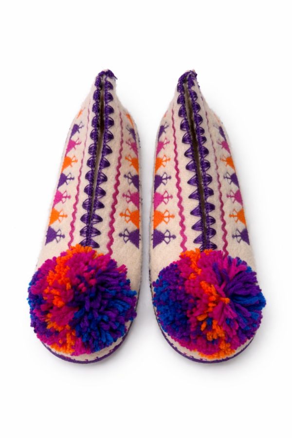 Muses Tsarouchi Woolen Slippers Girl Purple