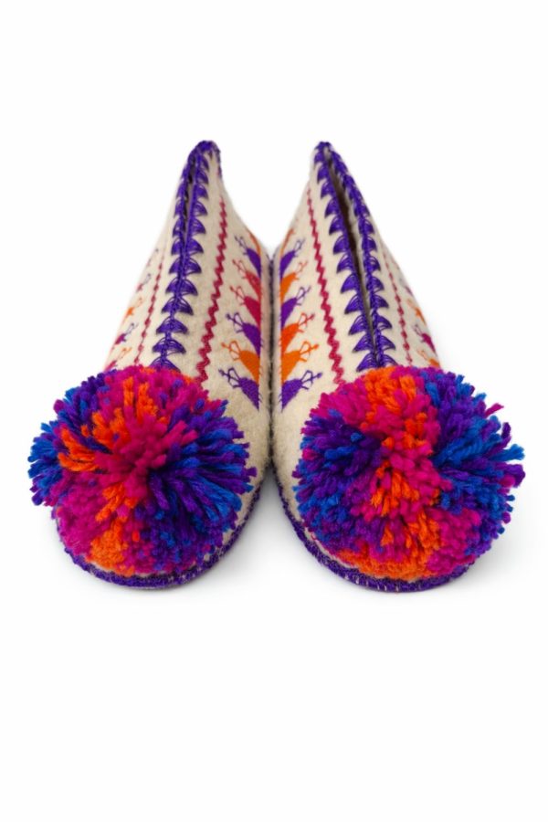 Muses Tsarouchi Woolen Slippers Girl Purple
