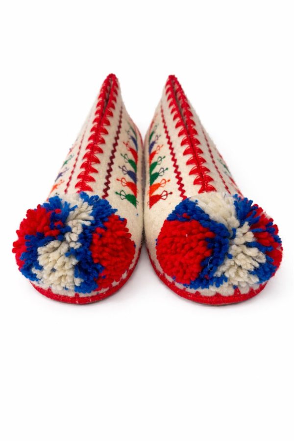 Muses Tsarouchi Woolen Slippers Girl Red