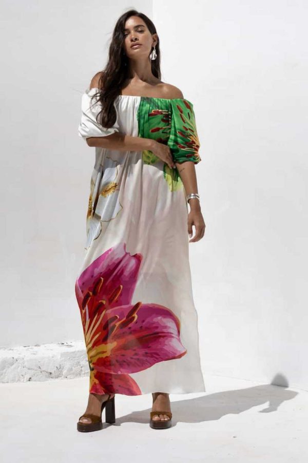 Nema Maxi Dress with Floral Print Blossom