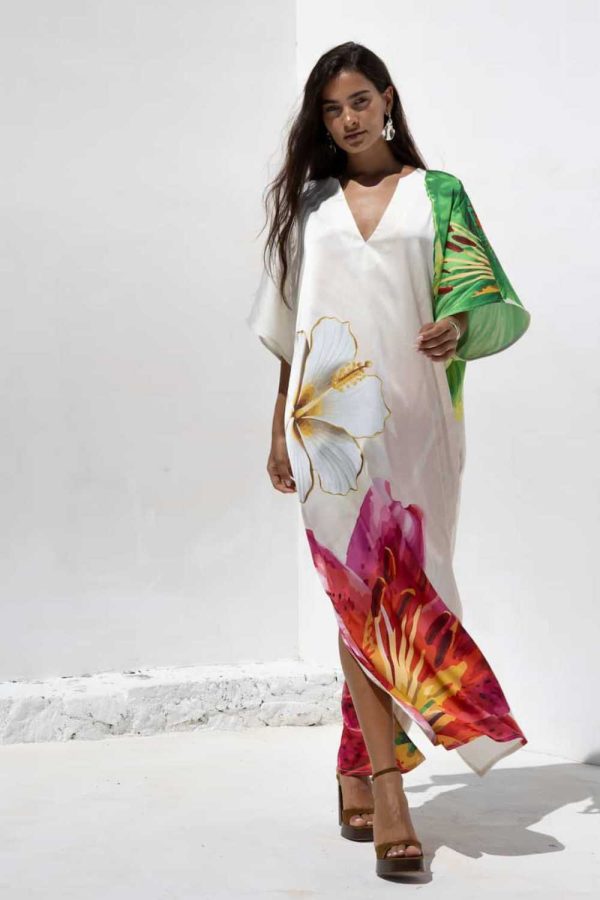 Nema Maxi Kaftan with Floral Print Blossom