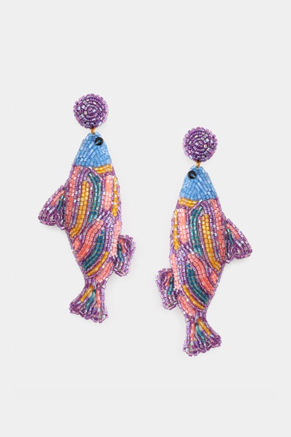 Olivia Dar Candy Fish Earrings Purple