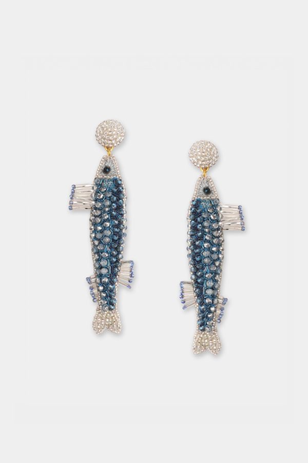 Olivia Dar Lucky Fish Earrings Blue
