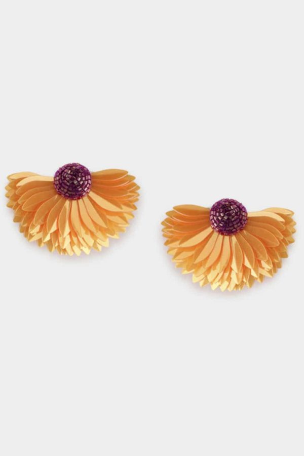 Olivia Dar Marigold Earrings Saffron