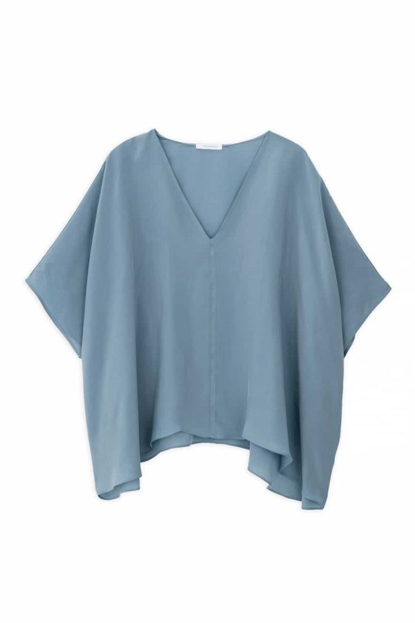 Philosophy Oversized Cupro Blouse Dusty Blue