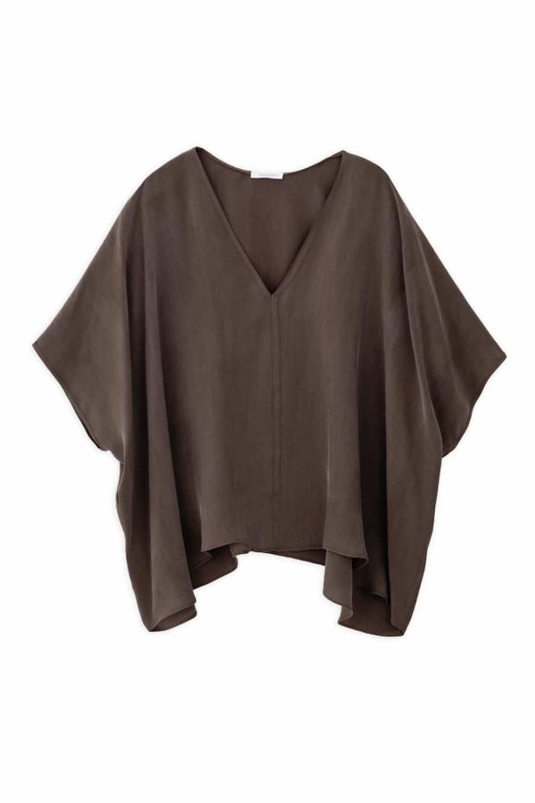 Philisophy Oversized Cupro Blouse Brown