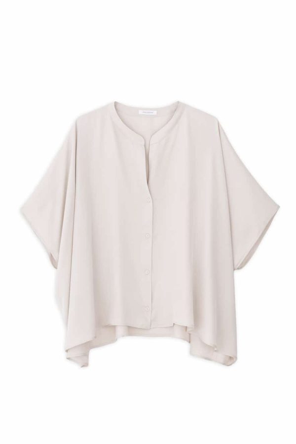Philosophy Oversized Satin Shirt Dusty White