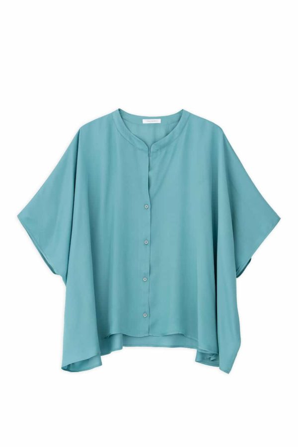 Philosophy Oversized Πουκάμισο Σατέν Teal