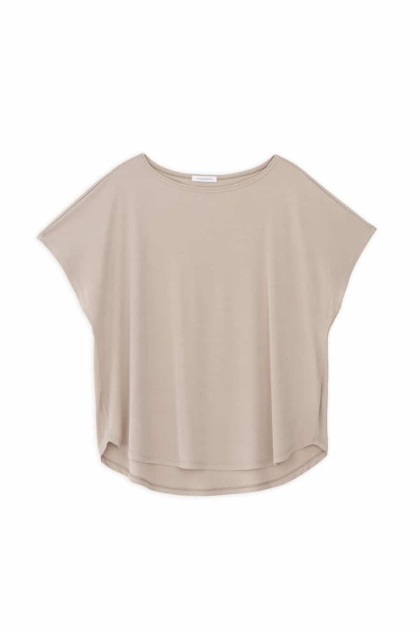Philosophy Rib Oversized Top Light Beige