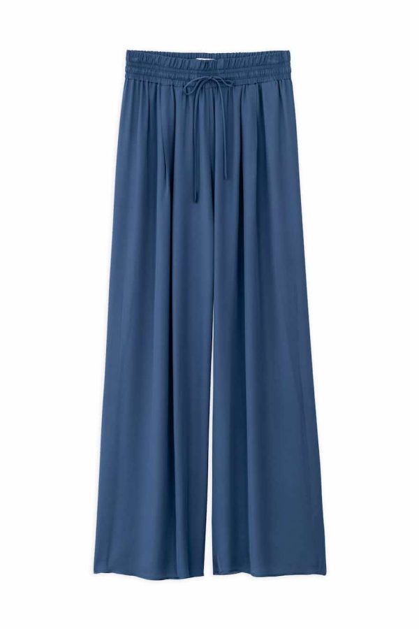 Philosophy Wide Leg Satin Pants Blue