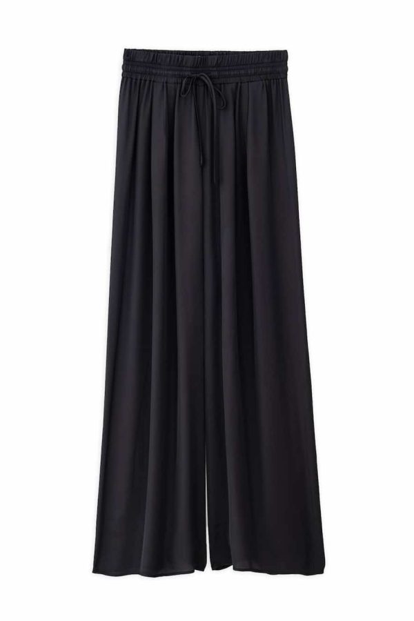 Philosophy Wide Leg Satin Pants Off Black