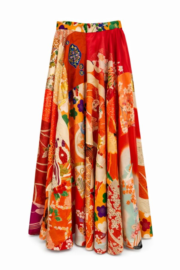 RIANNA + NINA Archive Vintage Kimono Evening Circle Skirt One Of The Kind