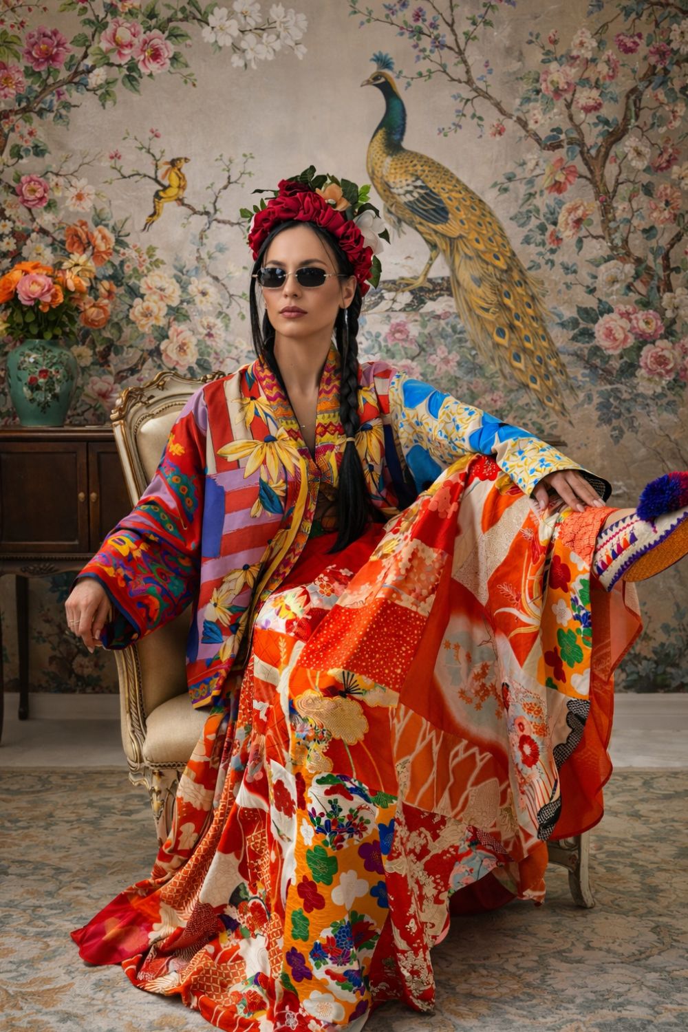 RIANNA + NINA Archive Vintage Kimono Evening Circle Skirt One Of The Kind - Image 2