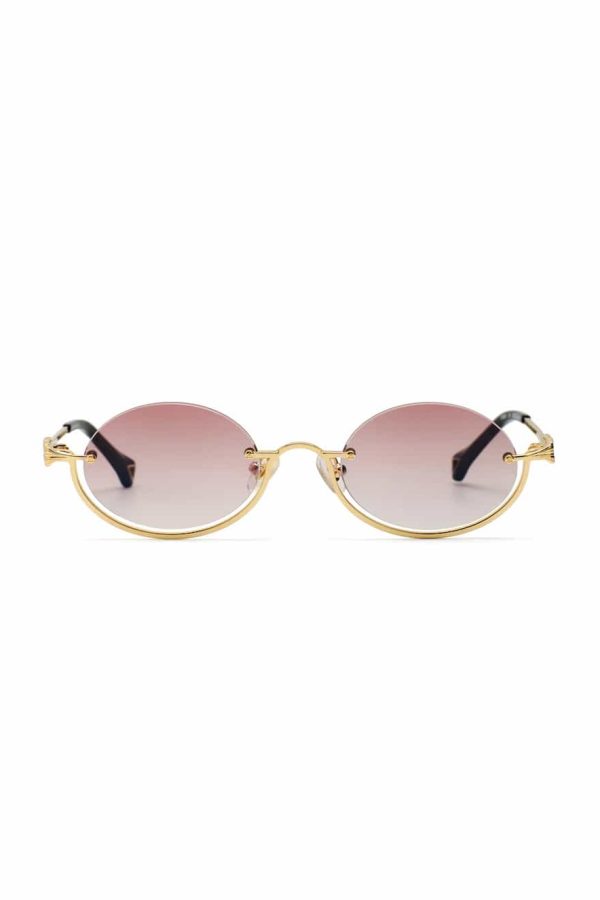 ZEUS+DION Metallic Frame Sunglasses with 'Acanthos' Details Tinos Champaigne Crystallin