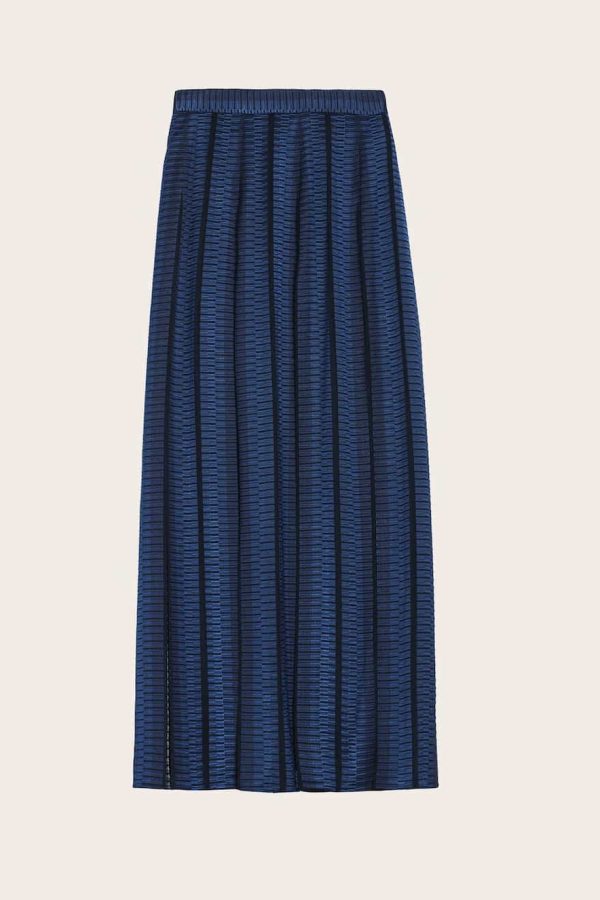 ZEUS+DION Midi Jacquard Skirt Nvy Blue