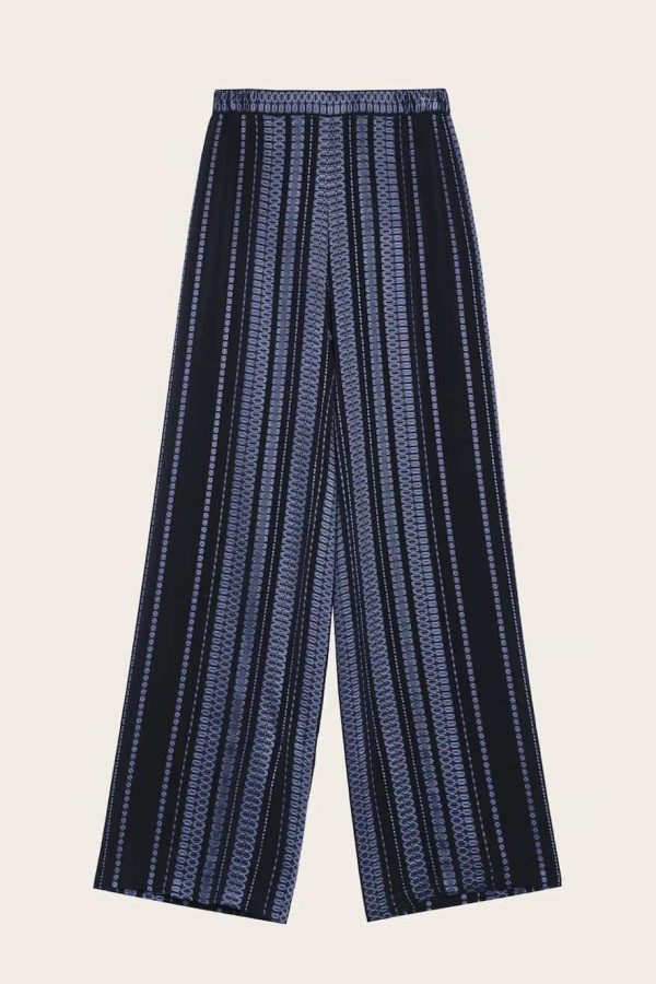 ZEUS+DION Signature Wide-Leg Trousers Alcestes Navy Blue
