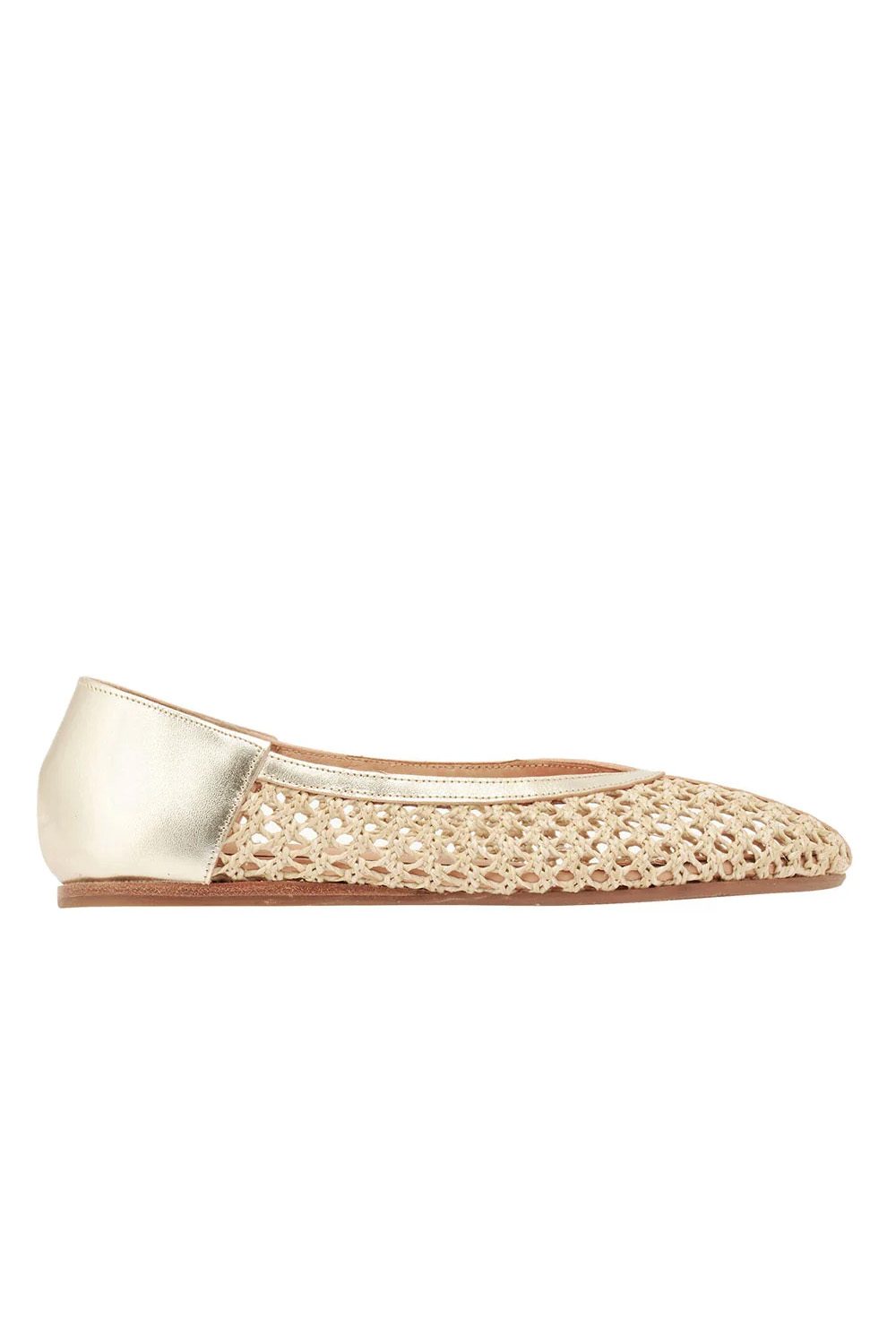ancient greek sandals aeropi ballet flat natural platinum1