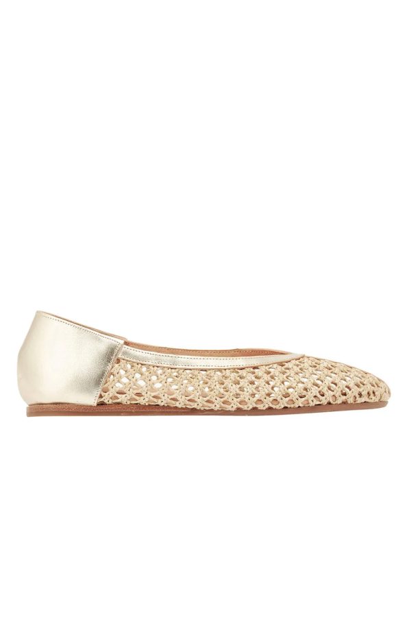 Ancient Greek Sandals Aeropi Ballet Flat Natural Platinum