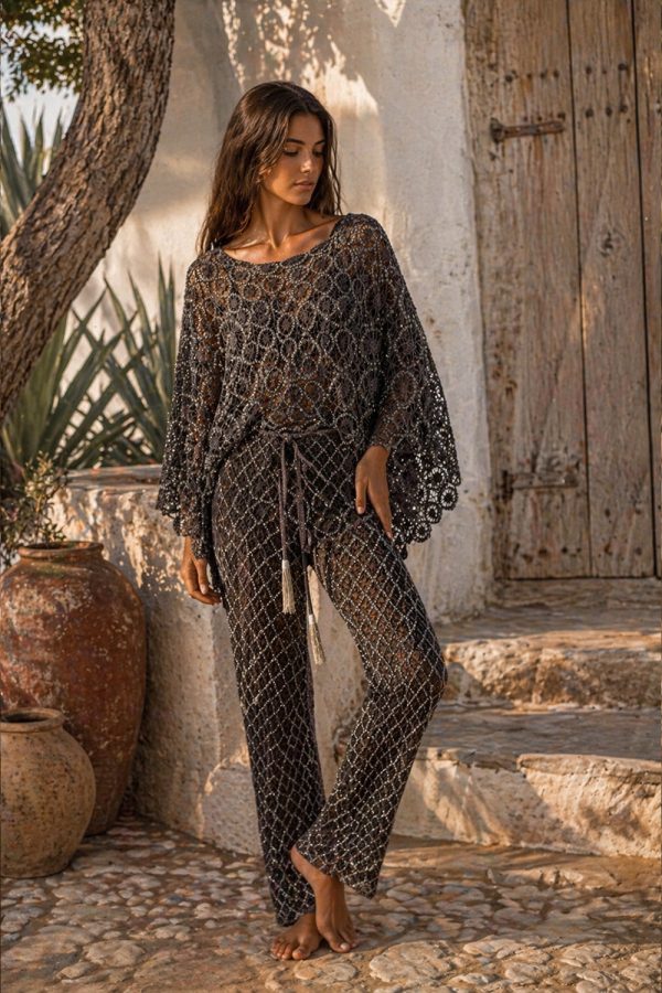 Christian Zen Roma Pants W Elastic Waist Stone Gray