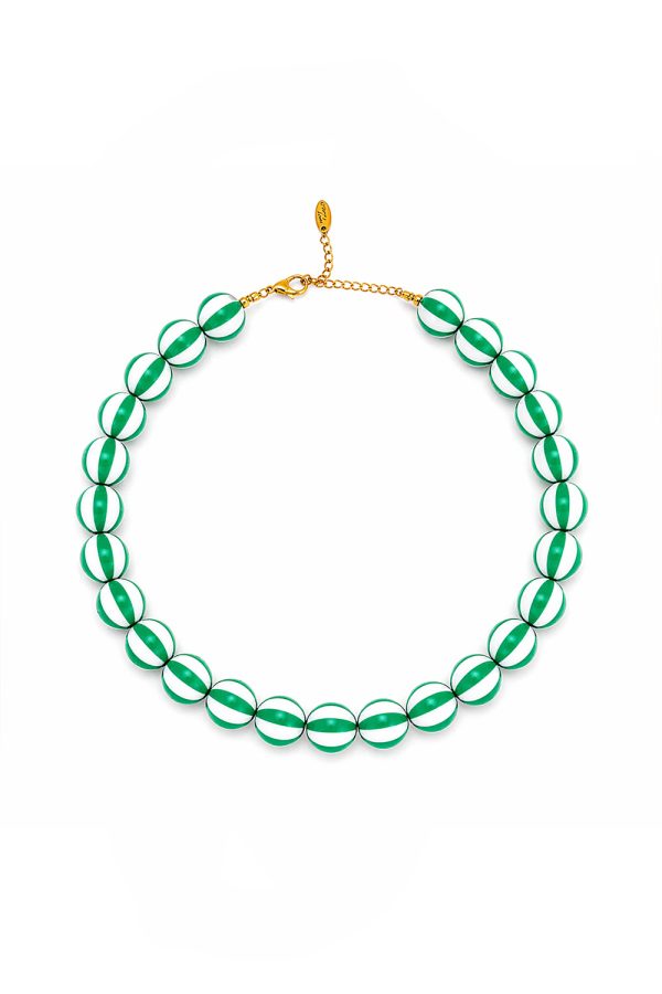 Ifigenia Loukou Green Striped Acrylic Necklace