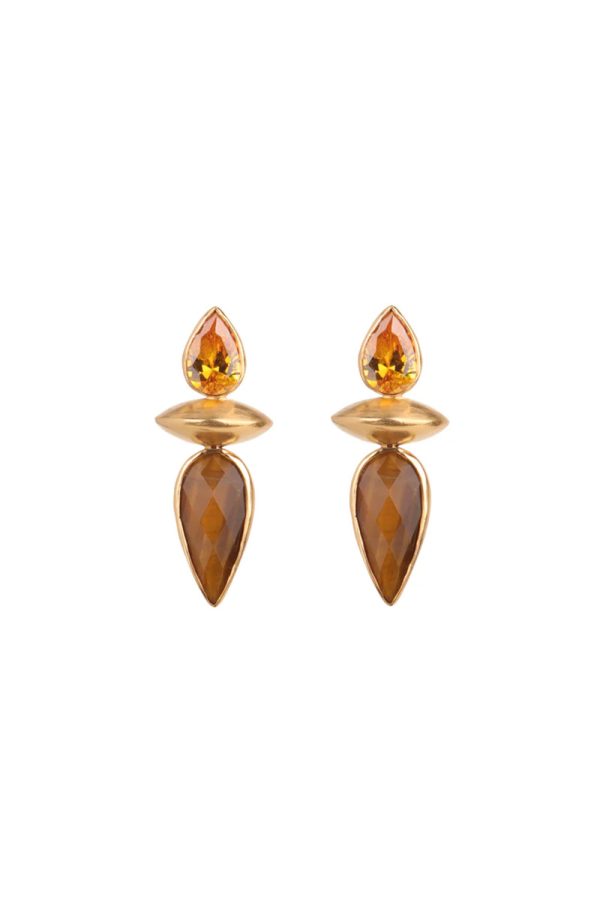 Katerina Makriyianni Elyse Earrings Tiger Eye