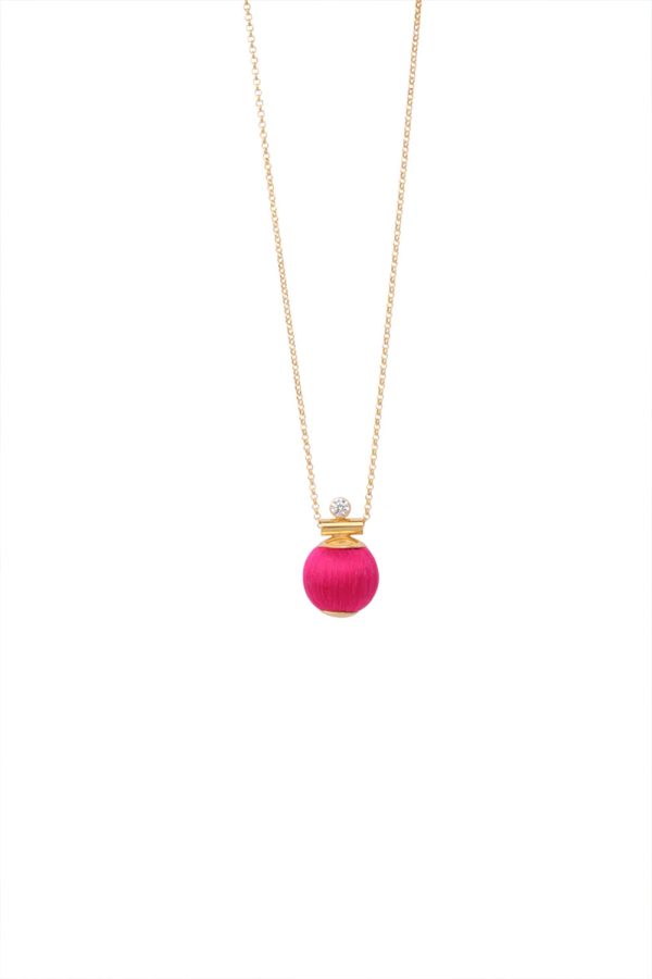 Katerina Makriyianni Mini Orb Necklace Fuchsia