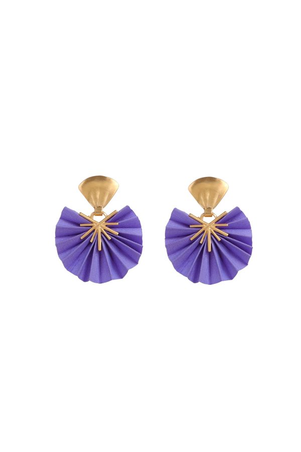Katerina Makriyianni Mini Sparkle Fan Earrings Levander