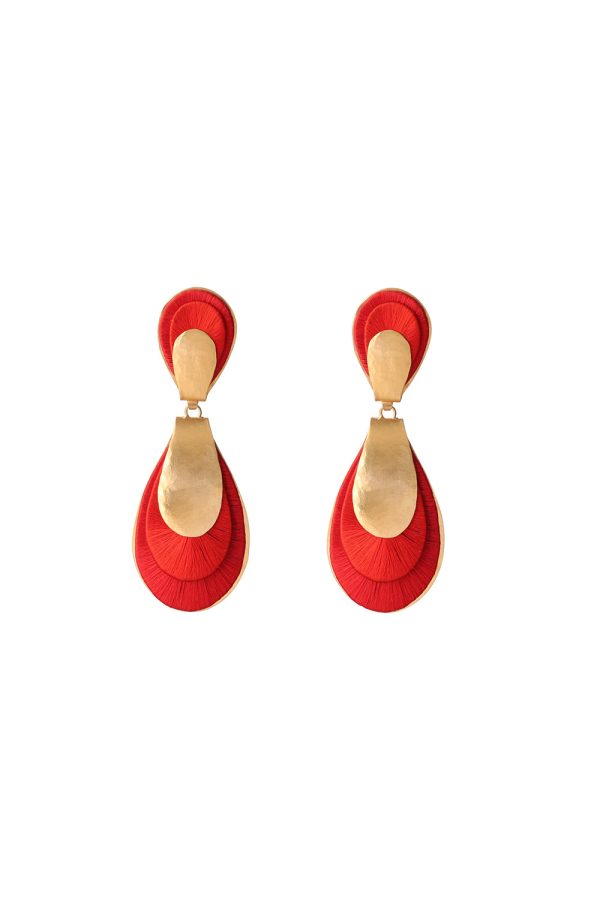 Katerina Makriyianni Solid Drop Earrings Coral