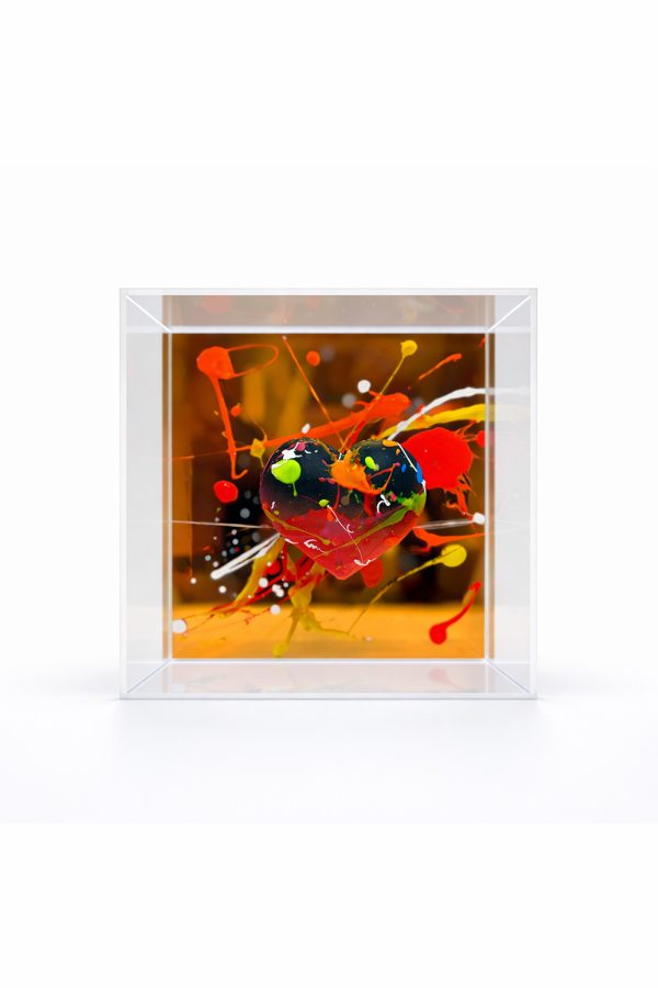 Muses x Carolina Rovithi Heart in Plexiglass Box Orange Black