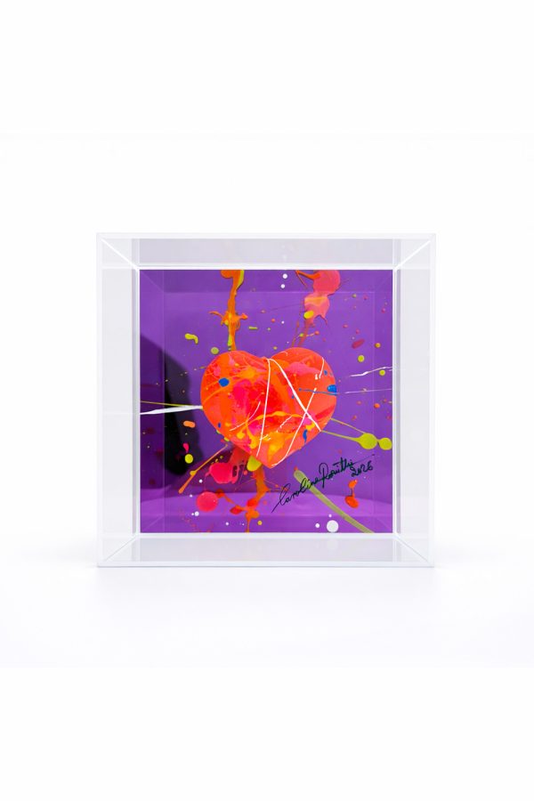 Muses x Carolina Rovithi Heart in Plexiglass Box Purple Red