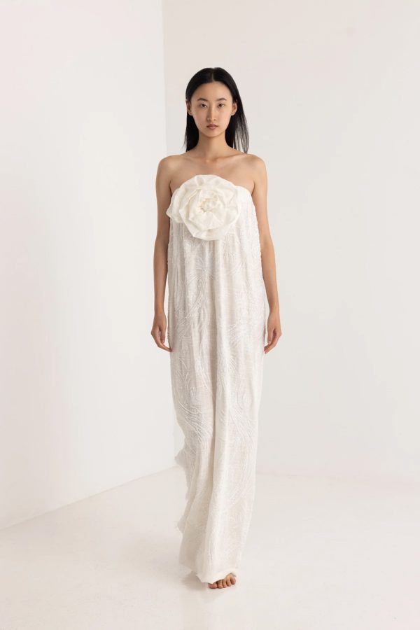 Christian Zen Ami Maxi Dress Strapless White