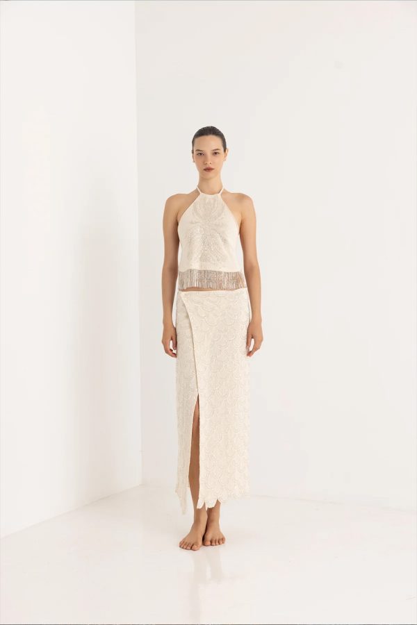 Christian Zen Maldives Maxi Skirt Off White