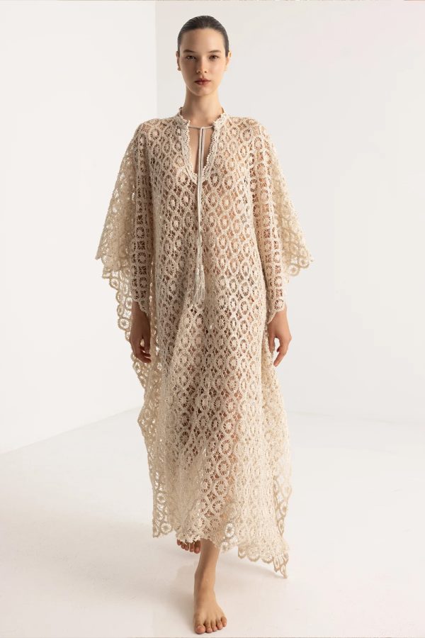 Christian Zen Palma Maxi Caftan Off White