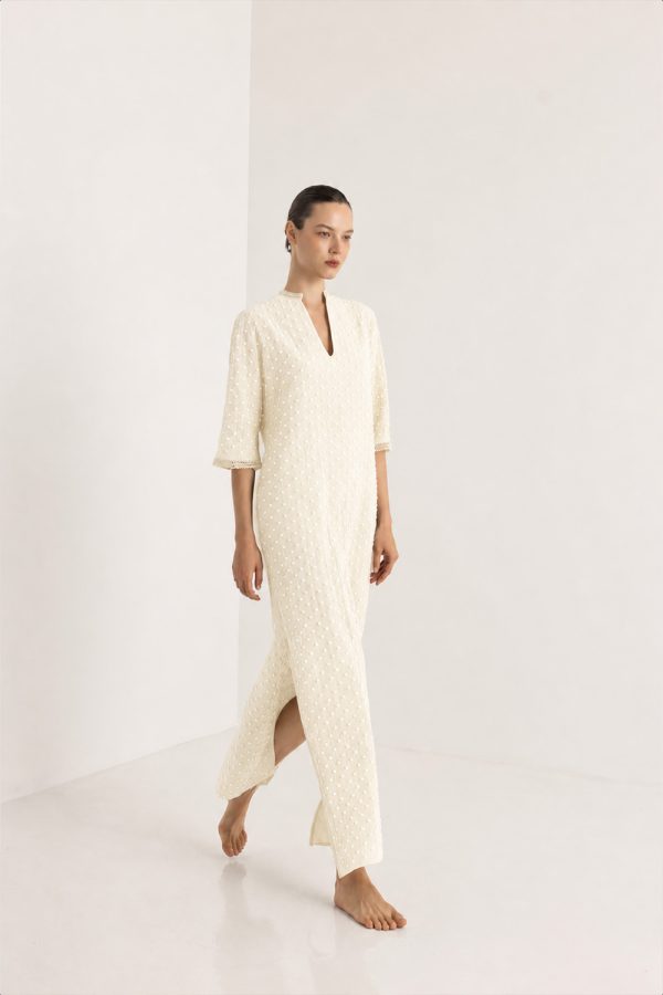 Christian Zen Serenity Maxi Caftan Off White