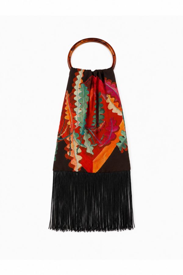Eleni Malami Small Silk Fringe Bag Choco