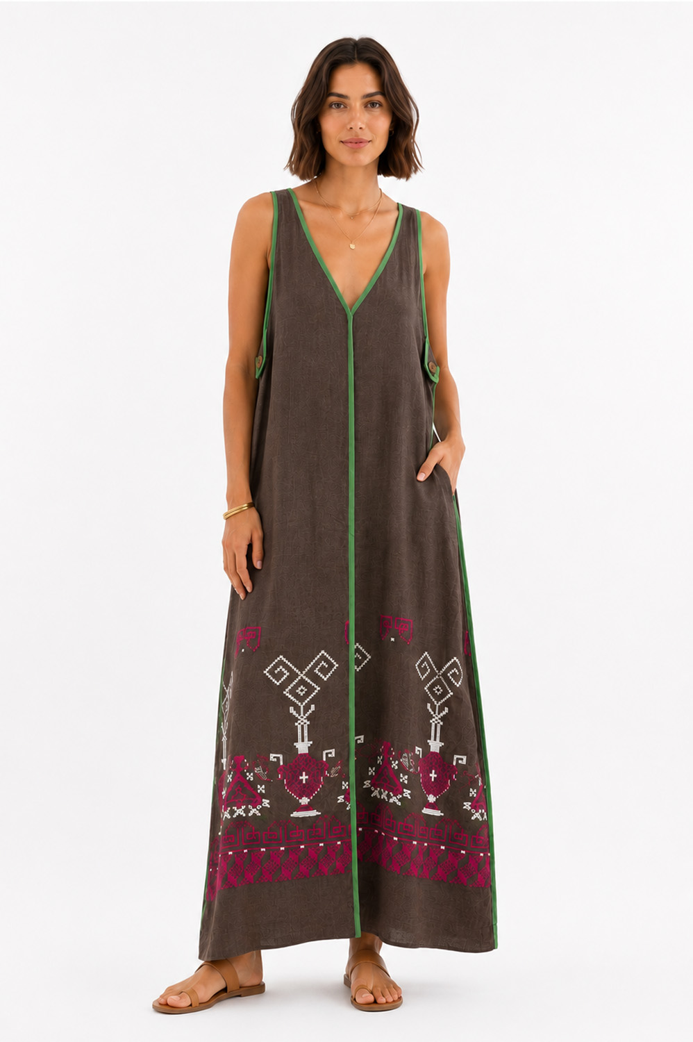 Ergon Mykonos Agrilia Dress Dark Brown - Image 3