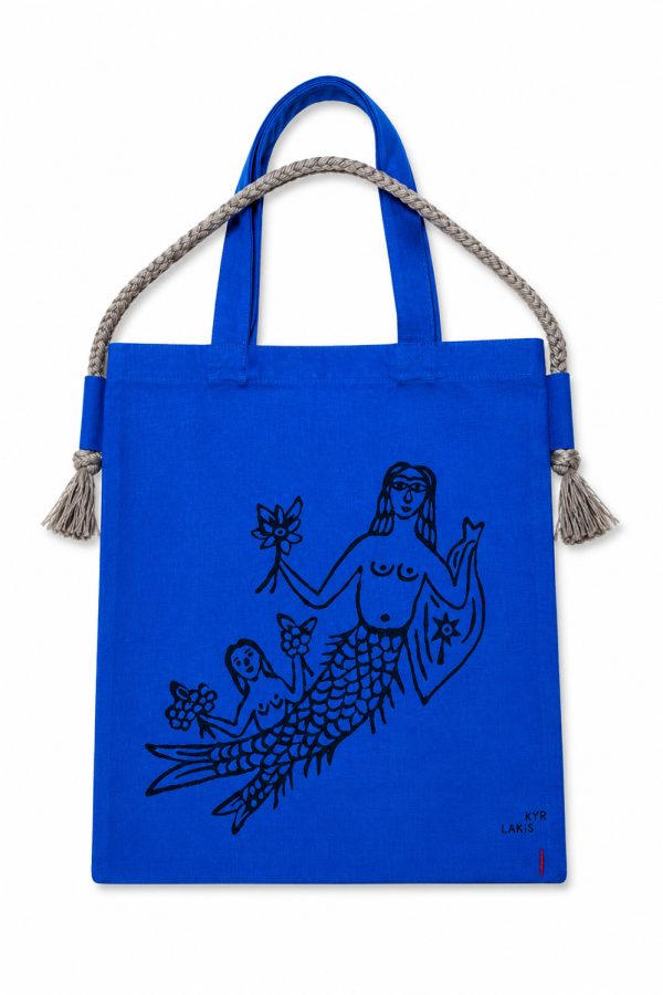 kyr Lakis Tagar in Bag Large in Blue Roi With Black Mermaid