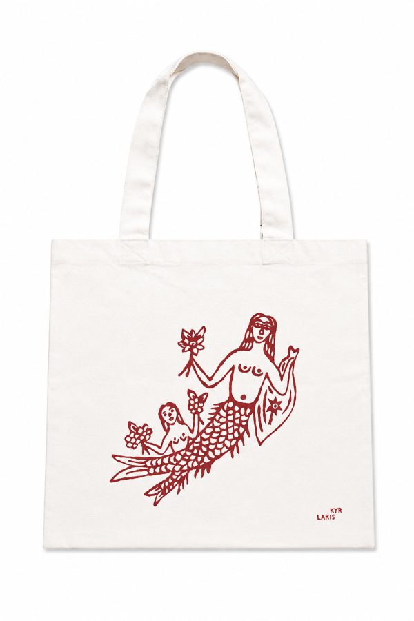 Kyr Lakis Tote Bag Red Mermaid
