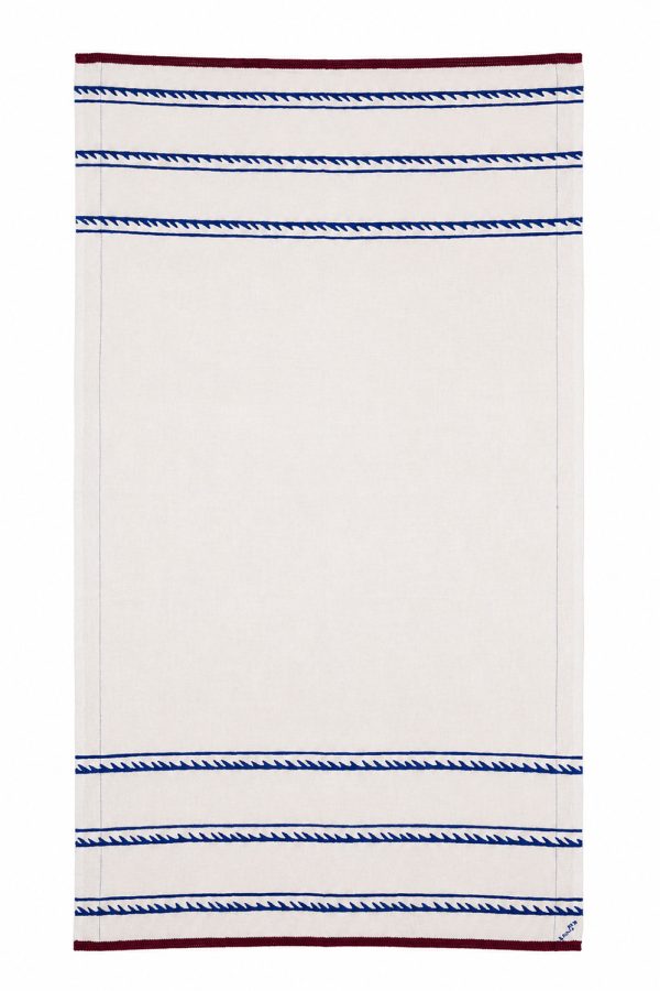 Kyr Lakis Tsantila Pareo With Blue Wave And Bordeauc Piping