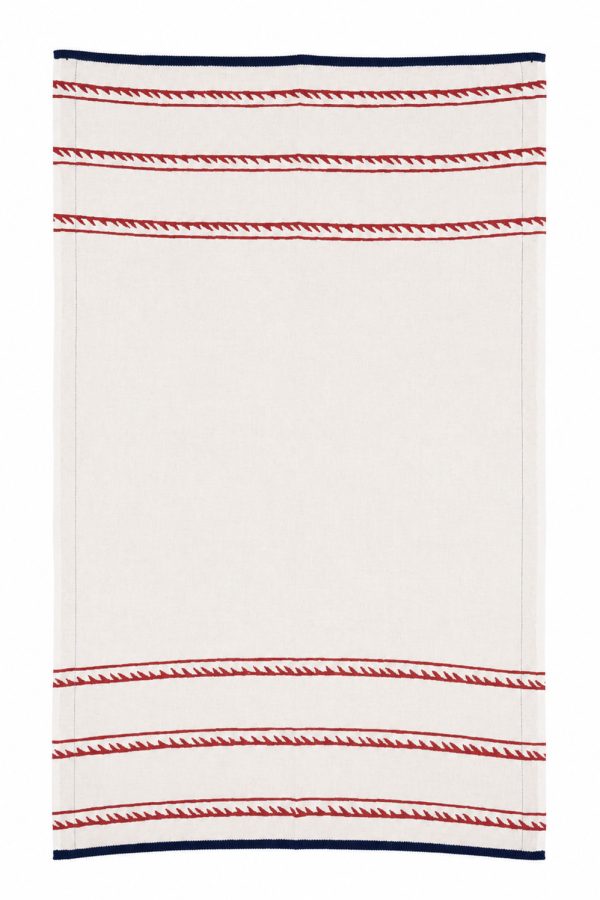 Kyr Lakis Tsantila Pareo With Red Wave And Blue Piping